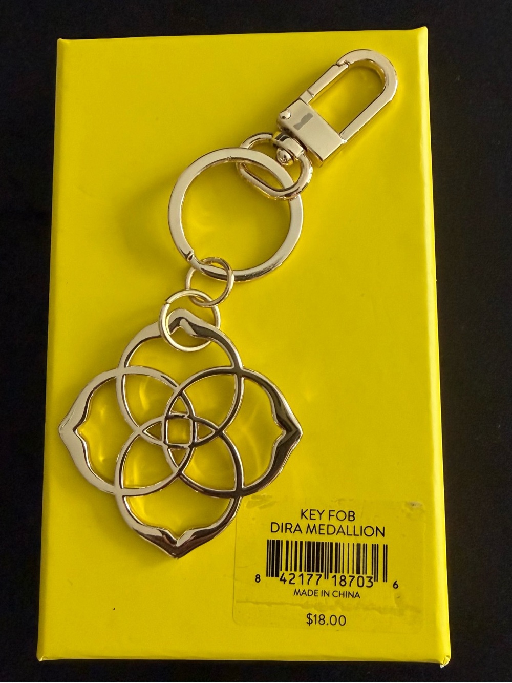 Kendra Scott Dira Medallion Key Fob Key Chain Bag Charm New